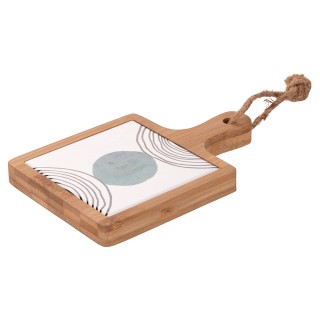 Villa DEste  Μικρή ξύλινη σανίδα κοπής από μπαμπού με κεραμικό πλακ...