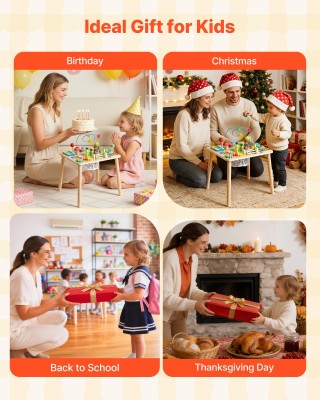 VEVOR Ξύλινο Τραπέζι Δραστηριοτήτων Montessori για Νήπια 1-3 Ετών, ...