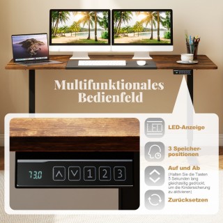 Costway Ηλεκτρικό Ρυθμιζόμενο Γραφείο 140 x 70 cm Εργονομικό Καθιστ... Costway Ηλεκτρικό Ρυθμιζόμενο Γραφείο 140 x 70 cm Εργονομικό Καθιστ...