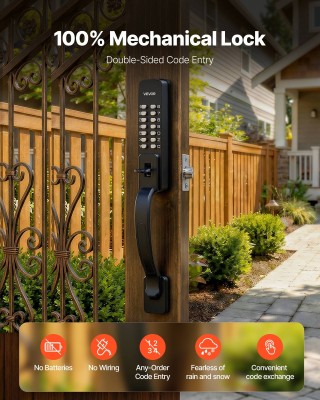 VEVOR Μηχανική Κλειδαριά Με Πλήκτρα, Κωδικός 2.0, 4-7 Ψηφία, Δικρόμ...