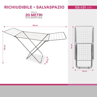 Galileo Αναδιπλούμενος σιδερένιος απλώστρας για 2 φορτία πλυντηρίου... Galileo Αναδιπλούμενος σιδερένιος απλώστρας για 2 φορτία πλυντηρίου...
