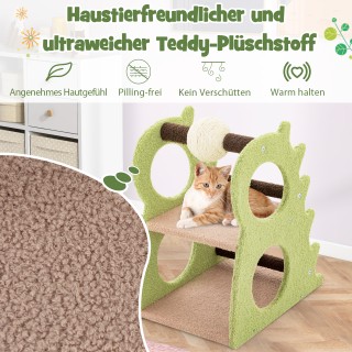 Costway  Διπλωτός Μοντέρνος Ονυχοδρόμιο για Οικόσιτες Γάτες σε Σχήμ...