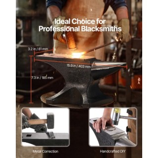 VEVOR Αμόνι με Μονή Κέρατο 55 λίβρες από Χυτοχάλυβα, Στρογγυλό Κέρα... VEVOR Αμόνι με Μονή Κέρατο 55 λίβρες από Χυτοχάλυβα, Στρογγυλό Κέρα...