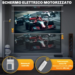 HOMCOM Μηχανοκίνητη Οθόνη Προβολέα 120 με Τηλεχειριστήριο, από Πλα... HOMCOM Μηχανοκίνητη Οθόνη Προβολέα 120 με Τηλεχειριστήριο, από Πλα...