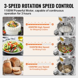 Επαγγελματικό Μίξερ Τροφίμων VEVOR 28.5L 1100W 3-Ταχυτήτων για Εστι... Επαγγελματικό Μίξερ Τροφίμων VEVOR 28.5L 1100W 3-Ταχυτήτων για Εστι...