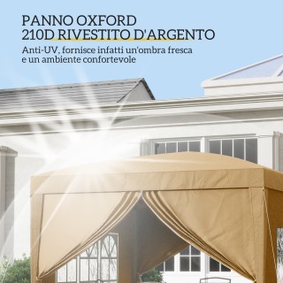 Outsunny Πτυσσόμενο Κιόσκι Εξωτερικού Χώρου 3x3 m με 4 Πλευρικά Πάν...