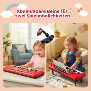 Costway Ψηφιακό Ηλεκτρονικό Πιάνο 37 Πλήκτρων Κόκκινο με Μικρόφωνο,...