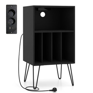 Costway Βάση Πικάπ με Σταθμό Φόρτισης και Θήκες Αποθήκευσης Βινυλίω...