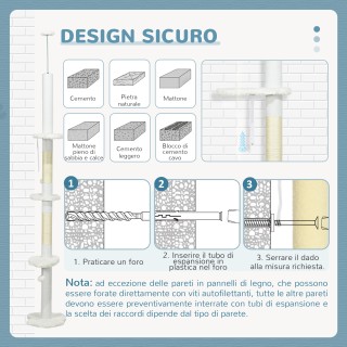 PawHut Δέντρο για Γάτες με Ρυθμιζόμενο Ύψος και Κολώνες Ξυσίματος α...