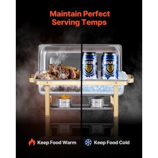 VEVOR 8 Qt Rectangle Chafing Dish Buffet Set ZFXBXGSTGK4J10ULXV0