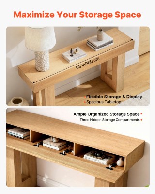 VEVOR Ρουστίκ Ξύλινος Κονσόλα 160 x 35 x 85 cm για Σαλόνι ή Υπνοδω... VEVOR Ρουστίκ Ξύλινος Κονσόλα 160 x 35 x 85 cm για Σαλόνι ή Υπνοδω...