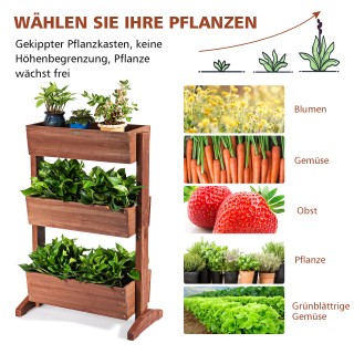 Costway Οικολογική Ξύλινη Ραφιέρα για Φυτά με Ρυθμιζόμενα Κουτιά κ... Costway Οικολογική Ξύλινη Ραφιέρα για Φυτά με Ρυθμιζόμενα Κουτιά κ...