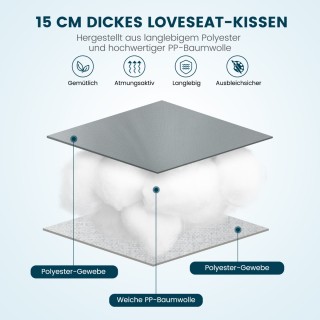 Costway  Μαξιλάρι καθίσματος για παγκάκι κήπου 132 x 49 x 15 εκ. απ...