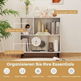 Ραφιέρα 4 Θέσεων με Μεταλλικά Πόδια - Λευκό 90 x 30 x 90cm JV12171... Ραφιέρα 4 Θέσεων με Μεταλλικά Πόδια - Λευκό 90 x 30 x 90cm JV12171...