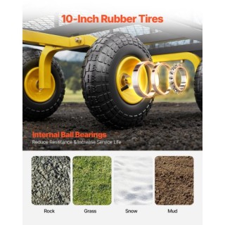 VEVOR Ατσάλινο Καρότσι Κήπου 900lb Βαρέως Τύπου με Ρόδες 10in ZXHYT...