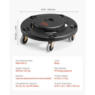 VEVOR Στρογγυλή Βάση Κάδου 20-55 Γαλόνια 500lbs LJTTCHS1JYXBCQQ2TV0 VEVOR Στρογγυλή Βάση Κάδου 20-55 Γαλόνια 500lbs LJTTCHS1JYXBCQQ2TV0