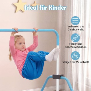 Costway Παιδική Γυμναστική Μπάρα 90-130 cm Ρυθμιζόμενη Ύψος Αναδιπλ...