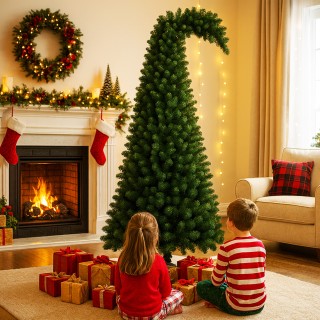 BAKAJI Χριστουγεννιάτικο Δέντρο Grumpy Πράσινο με Κυρτή Κορυφή 210c...