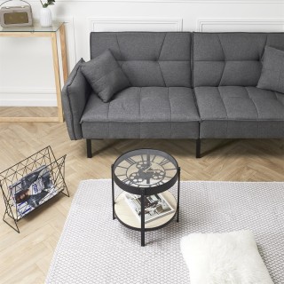 Βοηθητικό Τραπέζι με Διάφανη Επιφάνεια Ρολογιού 40,5 x 39 x 40,5 cm... Βοηθητικό Τραπέζι με Διάφανη Επιφάνεια Ρολογιού 40,5 x 39 x 40,5 cm...