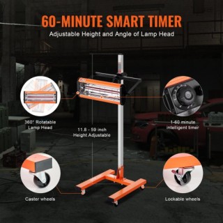 VEVOR Λάμπα Υπέρυθρης Βαφής 1500W για Στέγνωμα Αυτοκινήτων ZJSKQD15... VEVOR Λάμπα Υπέρυθρης Βαφής 1500W για Στέγνωμα Αυτοκινήτων ZJSKQD15...