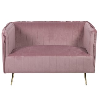 Galileo Ροζ vintage καναπές 2 θέσεων 126x75x82 cm από ξύλο με επένδ...