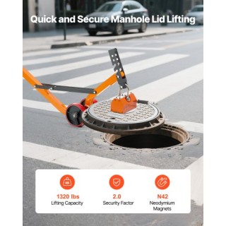 VEVOR Μαγνητικό Ανυψωτικό Καπάκι με Καρότσι, 600 kg, Πτυσσόμενο και...