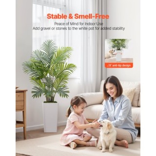 VEVOR 2 Τεχνητά Δέντρα Αρέκα σε Λευκή Γλάστρα, Εσωτερικού Χώρου RZR...