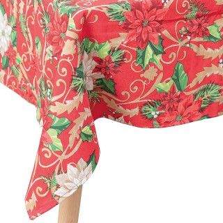 Galileo Χριστουγεννιάτικο τραπεζομάντιλο 140x300 cm από πολυεστέρα ...