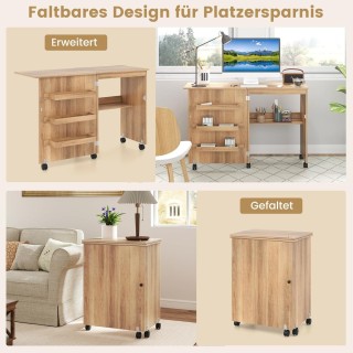 Costway  Πτυσσόμενο Τραπέζι Ραπτικής και Χειροτεχνίας με Κρυφές Απο...