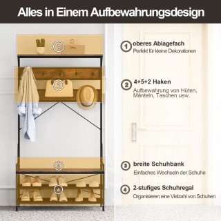 Costway Πολυλειτουργική Κρεμάστρα Ρούχων 4-σε-1 με Διαστάσεις 102 x... Costway Πολυλειτουργική Κρεμάστρα Ρούχων 4-σε-1 με Διαστάσεις 102 x...