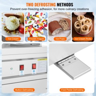 Μηχανή Παγωτού Ρολά VEVOR 13.8 x 13.8 ιντσών  SYLDSCBJD965W2RR8V2