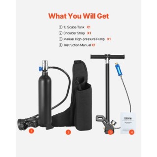 VEVOR Αναπνευστήρας Βαθιάς Κατάδυσης 1L με Αντλία QSYQP1L1GYQP8WM8FV0