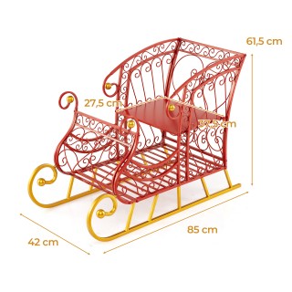 Costway Δίπατο Διακοσμητικό Σιδερένιο Έλκηθρο Αποθήκευσης Δώρων σε ...