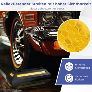 Costway  Σταματητής τροχών από καουτσούκ με ανακλαστικές λωρίδες γι...