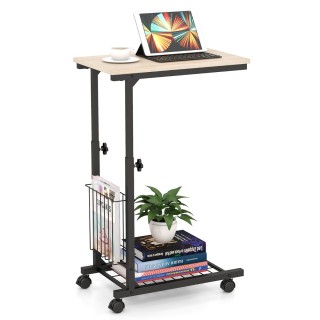 Costway Ρυθμιζόμενο Τραπέζι Laptop με Καλάθι Αποθήκευσης & Ρόδες C-... Costway Ρυθμιζόμενο Τραπέζι Laptop με Καλάθι Αποθήκευσης & Ρόδες C-...