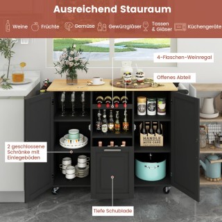 Costway Κουζίνα με Πτυσσόμενο Πάγκο & 4 Περιστρεφόμενους Τροχούς & ... Costway Κουζίνα με Πτυσσόμενο Πάγκο & 4 Περιστρεφόμενους Τροχούς & ...