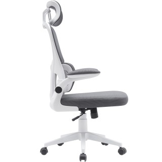 BAKAJI Καρέκλα Γραφείου Ύφασμα Αντιιδρωτικό Γκρι Λευκή Δομή Πολυθρ... BAKAJI Καρέκλα Γραφείου Ύφασμα Αντιιδρωτικό Γκρι Λευκή Δομή Πολυθρ...