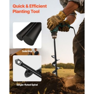 VEVOR Σπειροειδής Γεωτρύπανος 1.57 x 8.67 ιν. για Φύτευση και Τρύπη... VEVOR Σπειροειδής Γεωτρύπανος 1.57 x 8.67 ιν. για Φύτευση και Τρύπη...