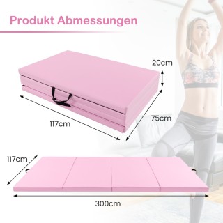 Costway Μεγάλη Ροζ Μαλακή Ψάθα από Συνθετικό Δέρμα με Κλείσιμο και ...