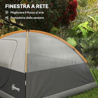 Outsunny Σκηνή Κατασκήνωσης για 3 Άτομα Αδιάβροχη με Τσέπες, Γάντζο...