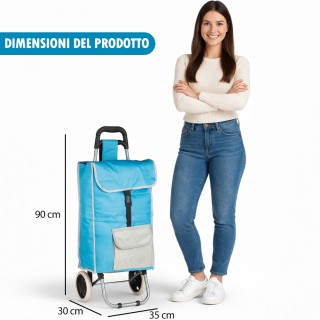 BAKAJI Καρότσι Τρόλεϊ Ψυγείο Zeus Μπλε με Ρόδες και Εργονομική Λαβή...