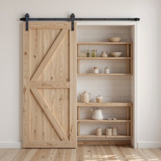 VEVOR Σετ Συρόμενης Πόρτας 6FT Μαύρο HDSMDGDGDM2D9TRAQ001V0