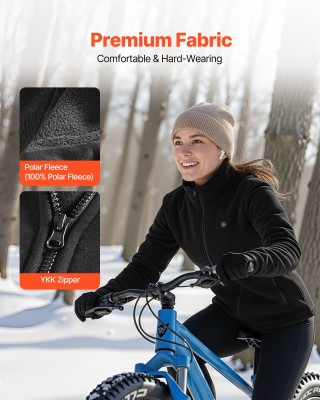 VEVOR Γυναικείο Θερμαινόμενο Φλις Μπουφάν, 7.4V Επαναφορτιζόμενη Μπ...