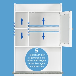 Costway  Ράφι τουαλέτας εξοικονόμησης χώρου μπάνιου με ρυθμιζόμενα ...