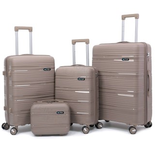 PROVITERA Σετ 4 Σκληρές Βαλίτσες και Νεσεσέρ Ταξιδιού Ταμπά με Τηλε...