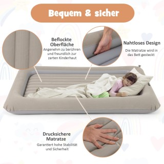 Costway  Φουσκωτό παιδικό κρεβάτι με ηλεκτρική αντλία & τσάντα μετα...