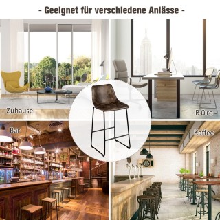 Costway Σετ 2 μπαρ σκαμπό από ξύλο με πλάτη, σκαμπό μπαρ με μεταλλι... Costway Σετ 2 μπαρ σκαμπό από ξύλο με πλάτη, σκαμπό μπαρ με μεταλλι...