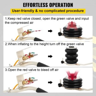 VEVOR Αερογρύλος 5 Τόνων/5000 κιλών με Τριπλή Σακούλα, Ύψος Ανύψωση...