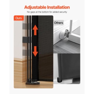 VEVOR Πτυσσόμενη Παιδική Πύλη 870mm Ύψος 1800mm Πλάτος Μαύρη WZSSMH...