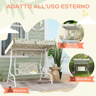 AIYAPLAY Παιδική Κούνια Εξωτερικού Χώρου με 2 Θέσεις, Ρυθμιζόμενη Ο...